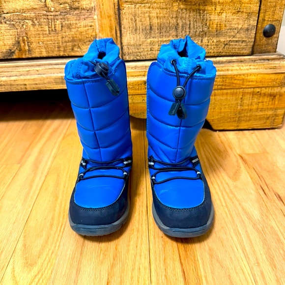 Lands’ End Blue Kid’s Snow/Rain Blue Puffer Boots. Insulated, Pull-On. Size: 12M - Picture 1 of 11
